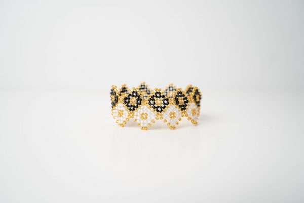 Pulsera Oliopa negro y blanca